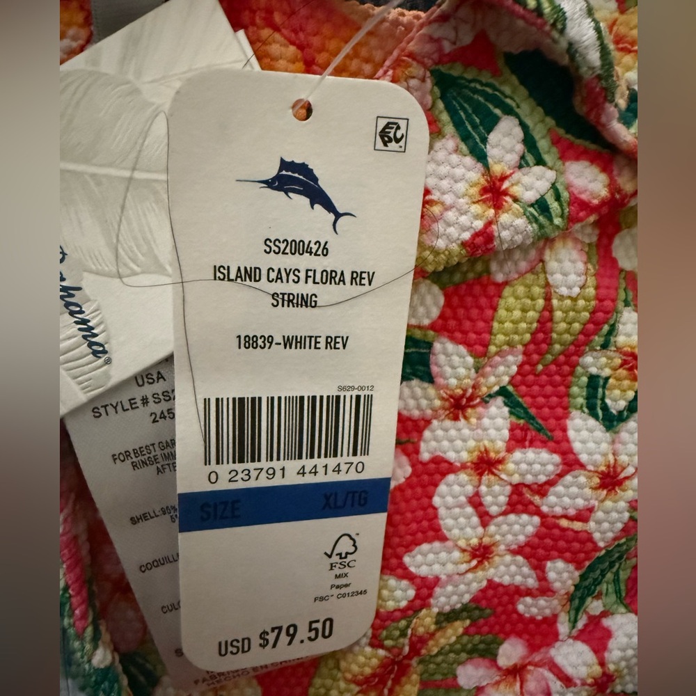 Tommy Bahama Island Cays Floral reversible String bikini bottom - Picture 4 of 5